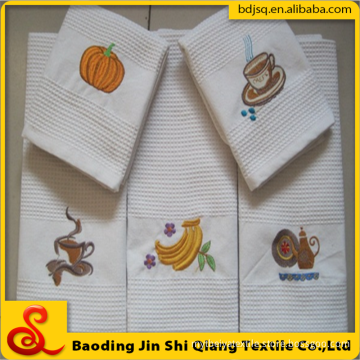Wholesale Solid Color Custom Embroidery Logo 100% Cotton Kitchen Towel